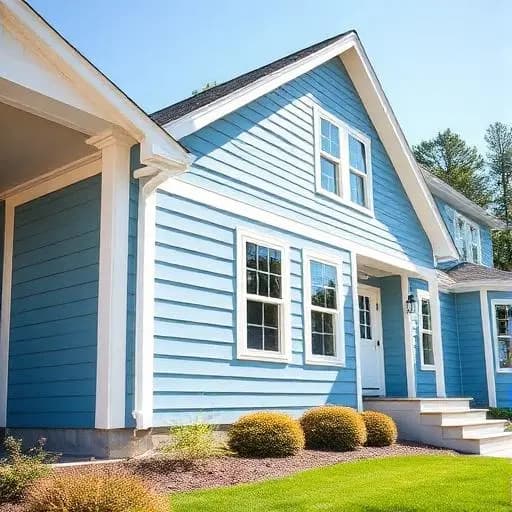 Completed siding installation